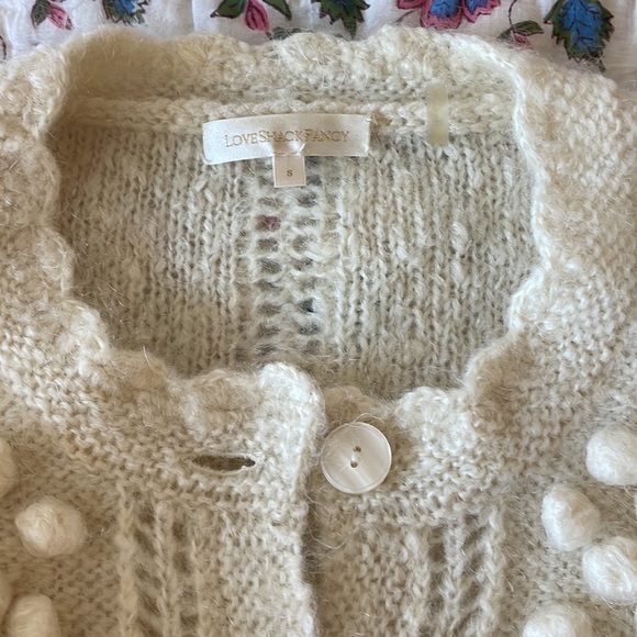 LoveShackFancy Mohair Pom Pom Gigi Sweater, Size S - Picture 5 of 9